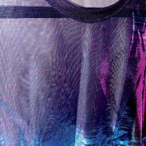 Iridescent Mesh Top